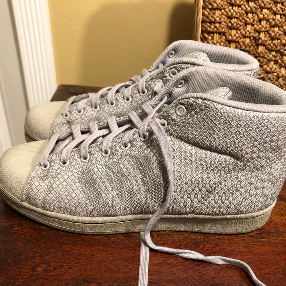 Adidas Pro Model Solid Gray Hightop Basketball Sh… - image 1